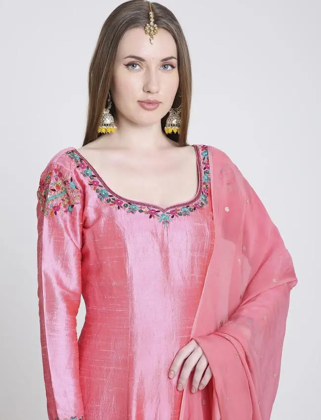 Pink Anarkali suit
