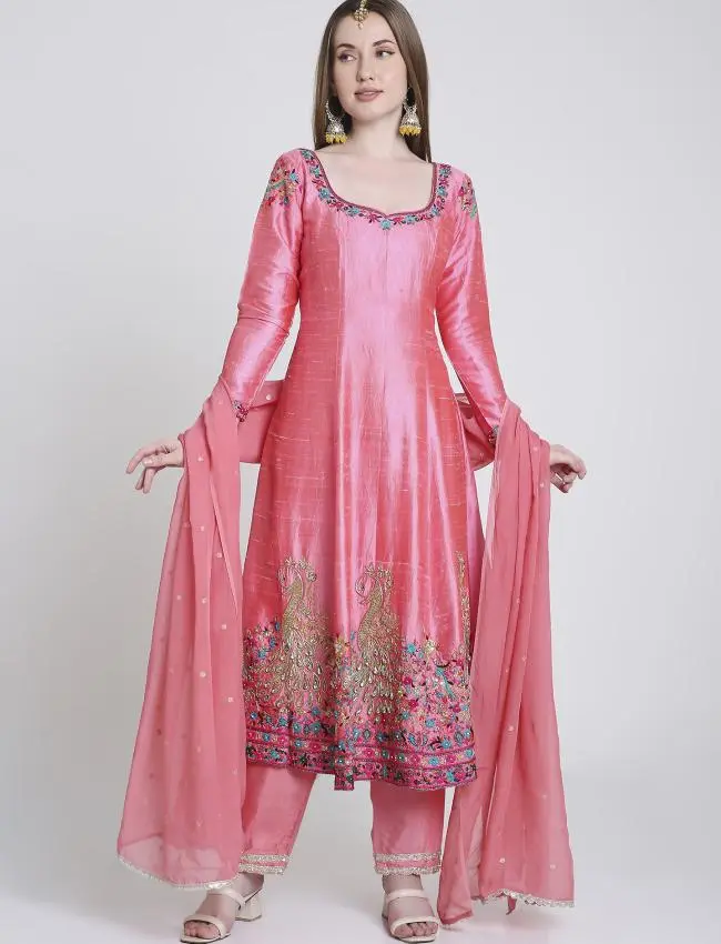 Pink Anarkali suit