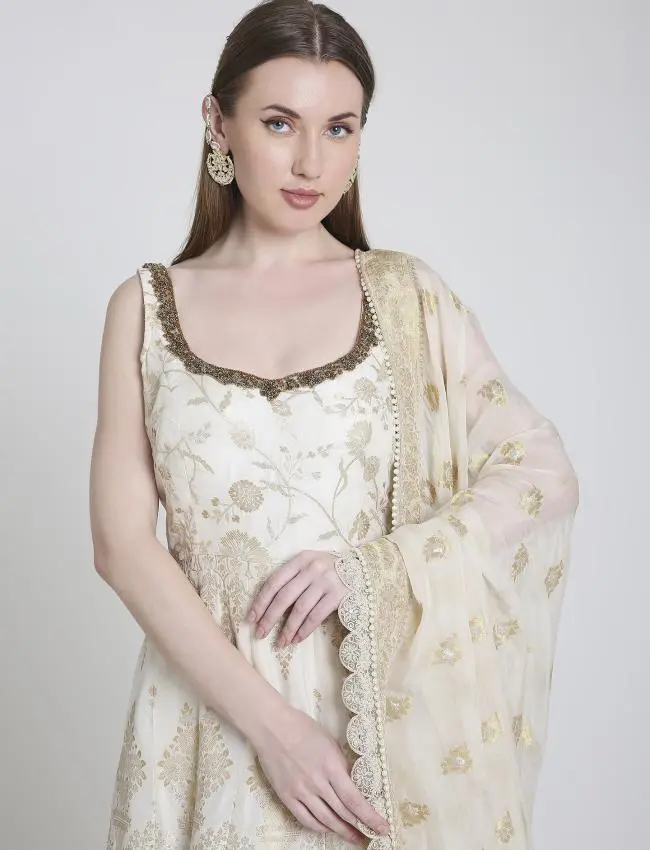 Ivory Anarkali suit