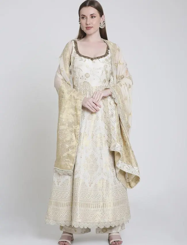 Ivory Anarkali suit