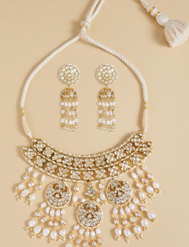 Pearl & Polki Bridal Necklace Set