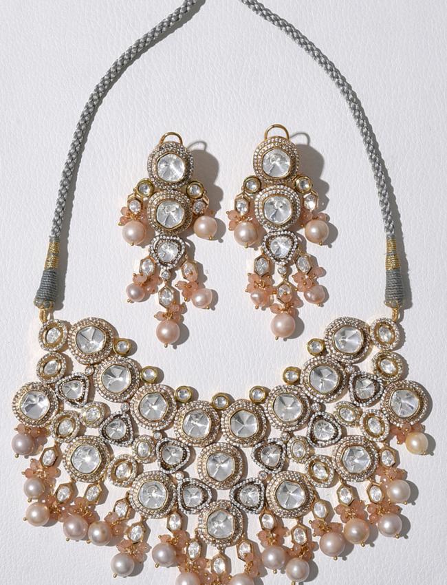 Baroque Pearl & Polki Necklace Set