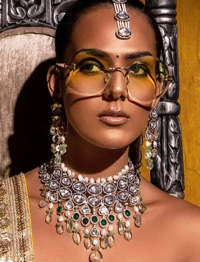 Fluoride & Polki Bridal Necklace Set