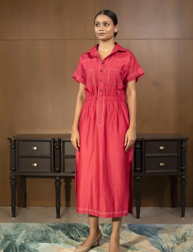 Eeda_Gc_Collored Dress_Red