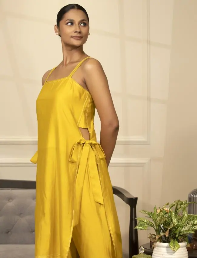 Eeda_Gc_Strappy kurta set_yellow