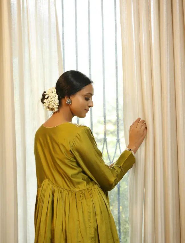 eeda_Noor Green Gather Dress_M