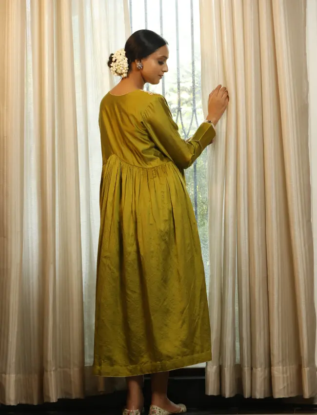 eeda_Noor Green Gather Dress_M