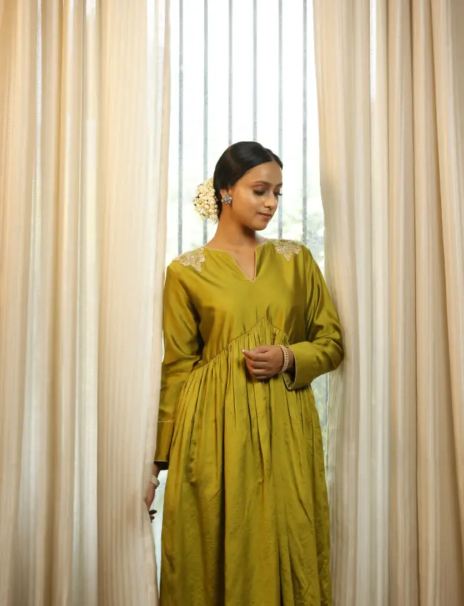eeda_Noor Green Gather Dress_M