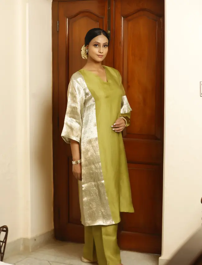 Eeda_Sehej_Green_Long_KurtaSet