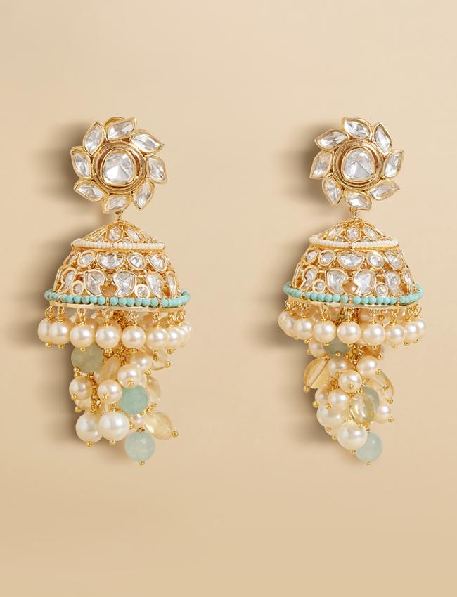 Platec Pearl Drops Jhumka Earrings