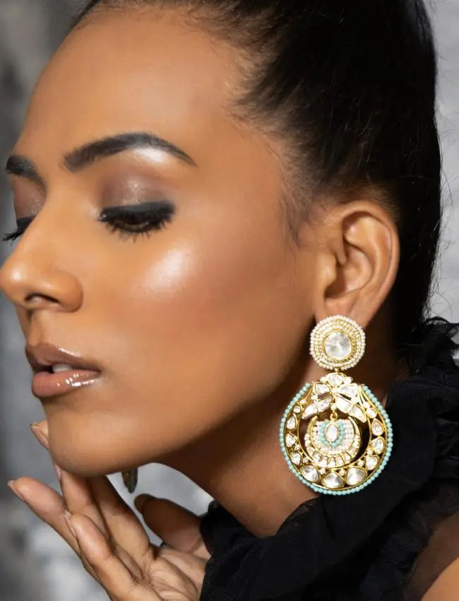Polki And Pearl Drop Earrings ERJBR23AU8