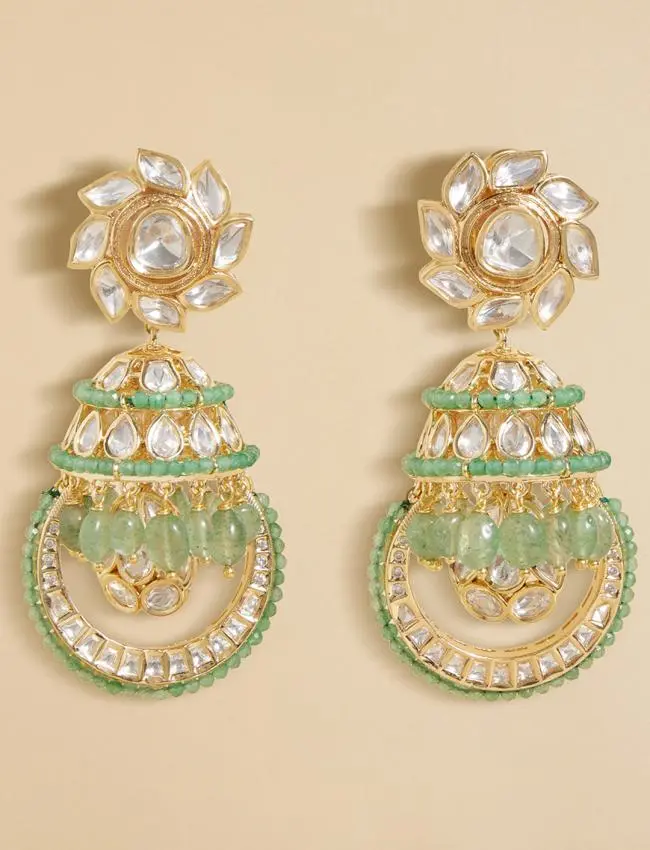 Played Polki Beaded Jhumka Earrings ERJBR23AU9