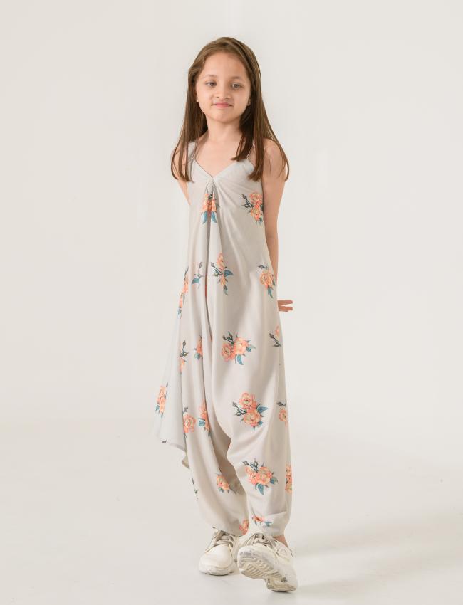 Pista Green Palazzo Jumpsuit Kids