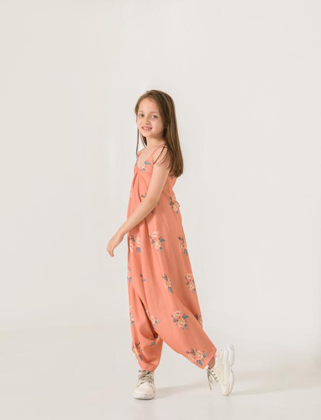 Scarlet Orange Palazzo Jumpsuit Kids