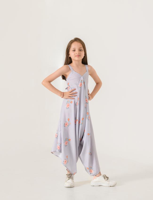 Slate Grey Palazzo Jumpsuit Kids