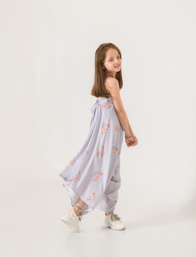 Slate Grey Palazzo Jumpsuit Kids