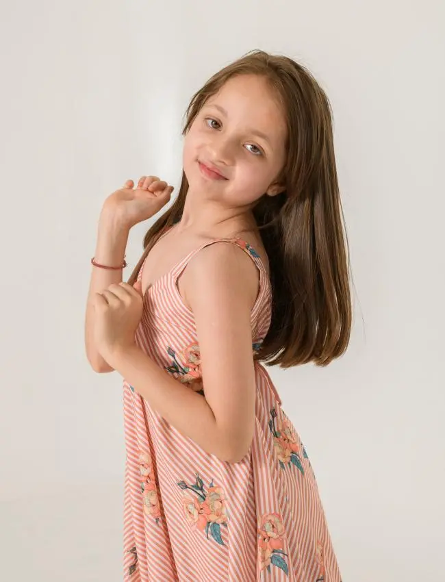 Scarlet Orange Striped Palazzo Jumpsuit Kids