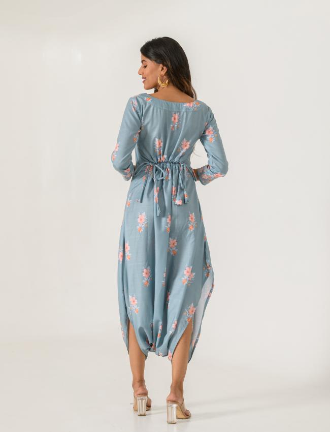 Aqua Blue Dhoti Jumpsuit