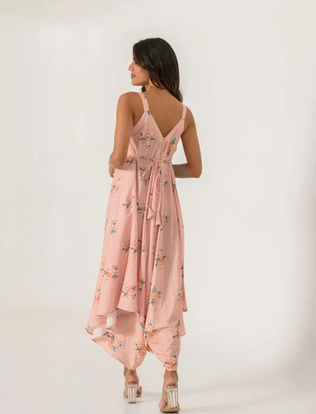 Scarlet Orange Striped Palazzo Jumpsuit
