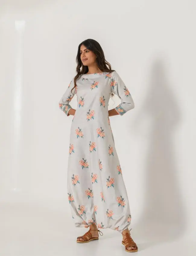 Mother Daughter Pista Green Dhoti Jumpsuit