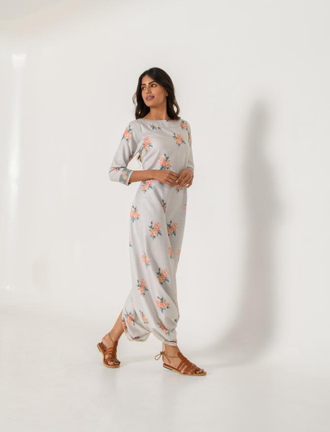 Mother Daughter Pista Green Dhoti Jumpsuit