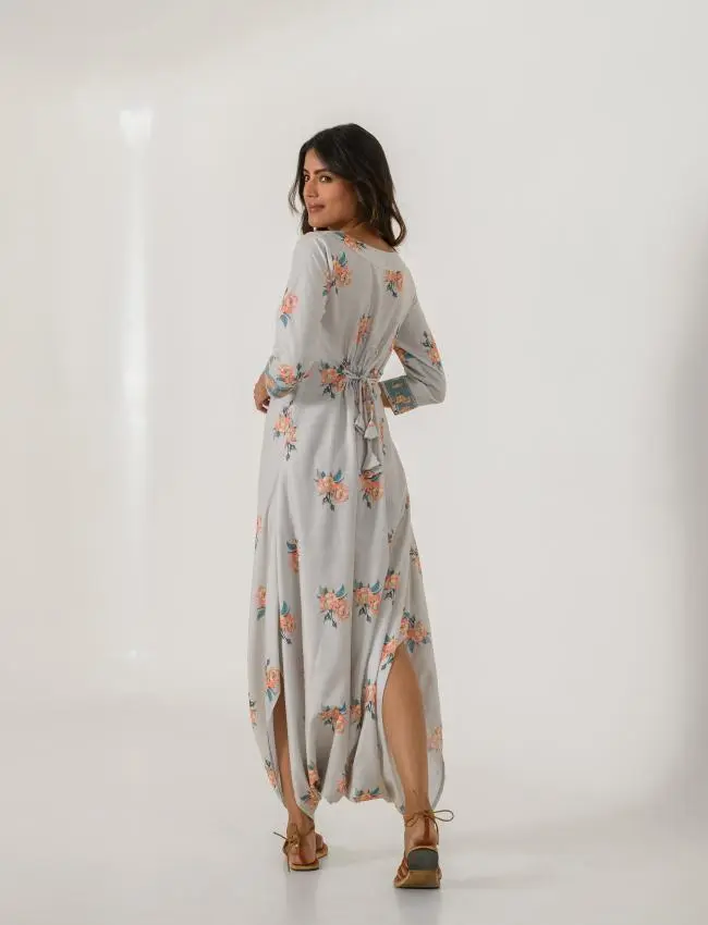 Mother Daughter Pista Green Dhoti Jumpsuit