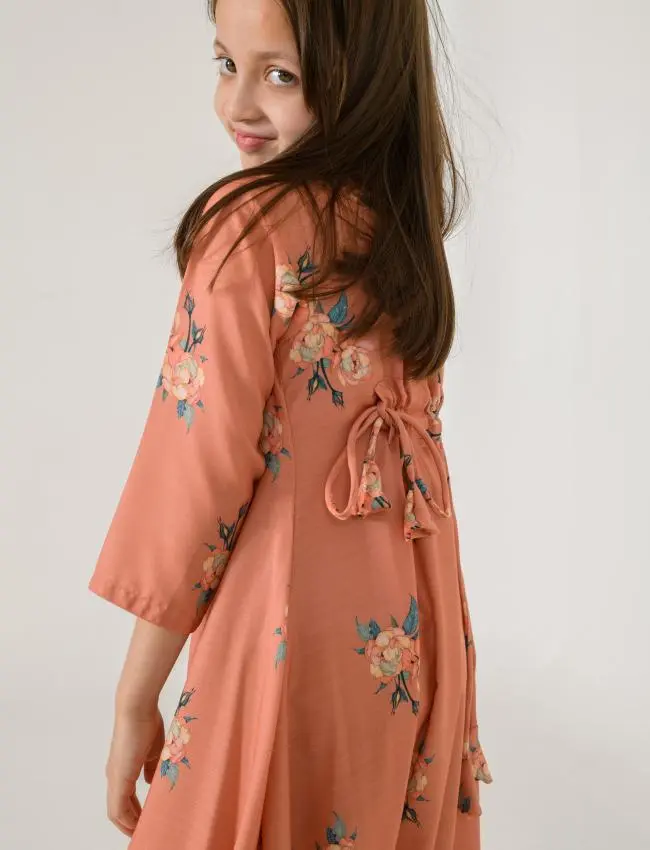 Mother Daughter Scarlet Orange Dhoti Jumpsuit