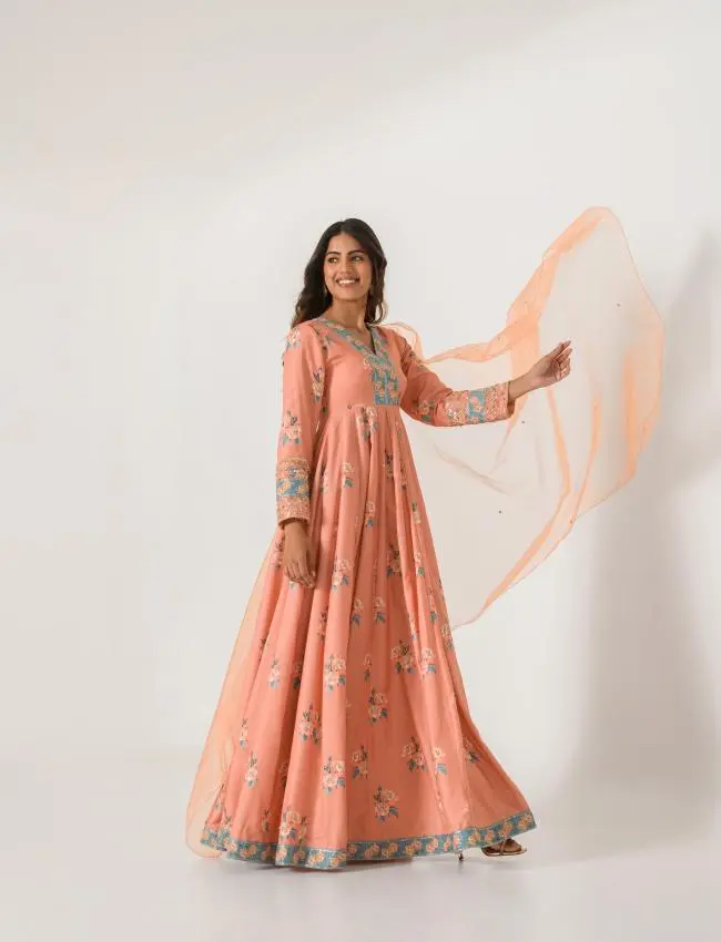Scarlet Orange Anarkali Suit