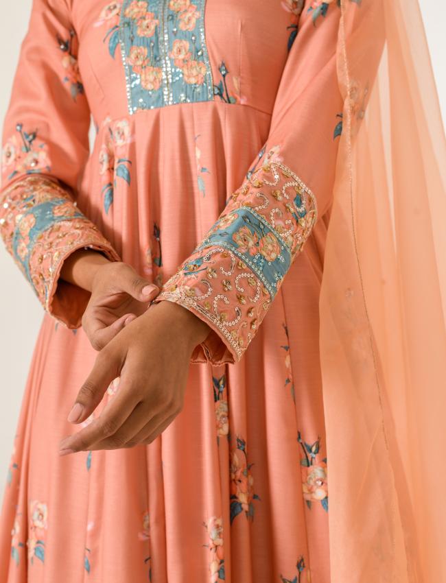 Scarlet Orange Anarkali Suit