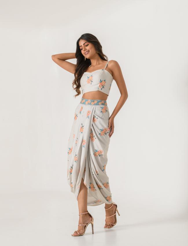 Pista Green Bralette & Lungi Set