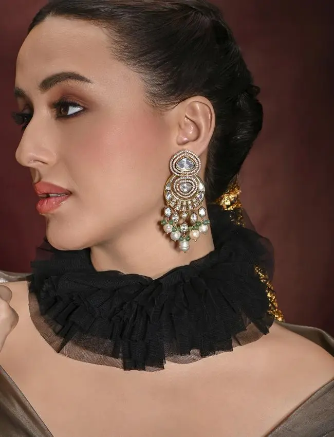 Glam Green Dangler Earrings JBRMR24ER14