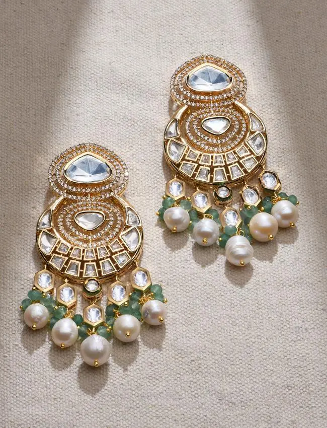 Glam Green Dangler Earrings JBRMR24ER14