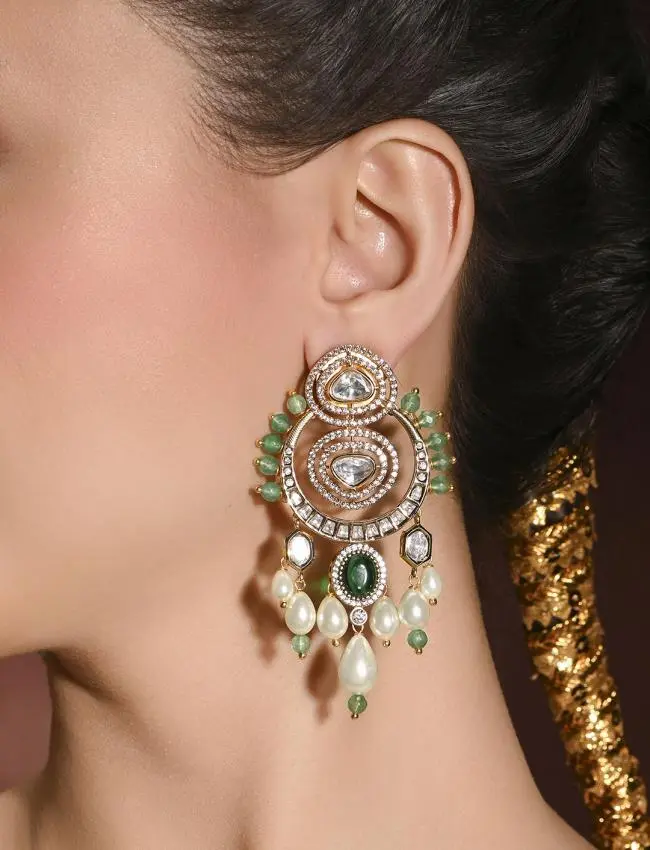 Enlivened Green Dangler Earrings JBRMR24ER16