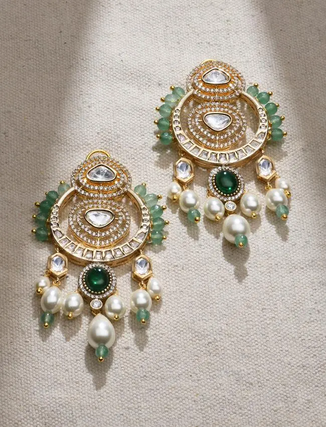 Enlivened Green Dangler Earrings JBRMR24ER16