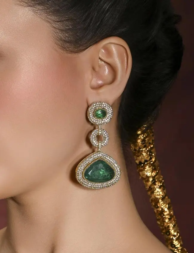Green Glory Dangler Earrings