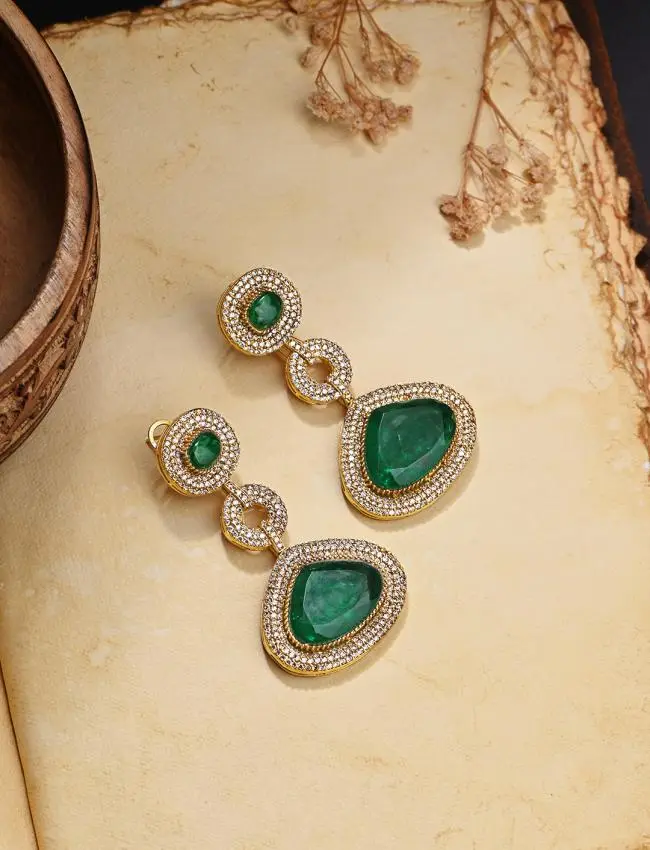 Green Glory Dangler Earrings