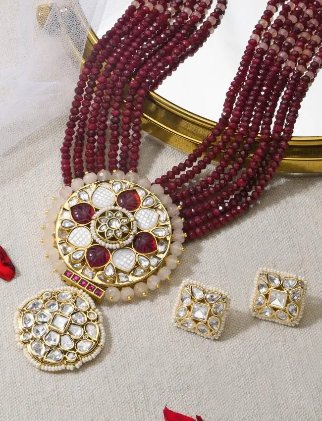 Luxuriant Necklace With Earrings JBRMR24NKS63