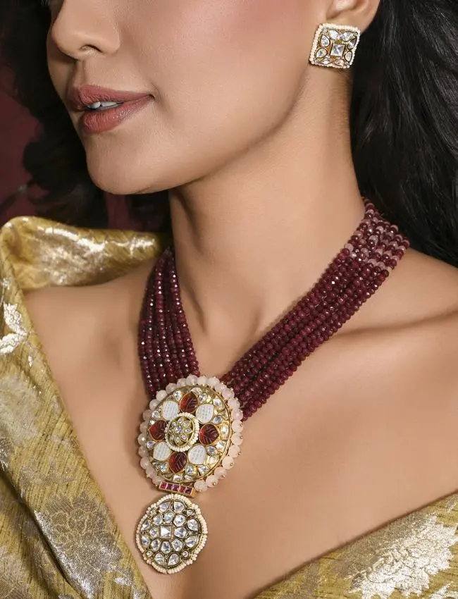 Luxuriant Necklace With Earrings JBRMR24NKS63