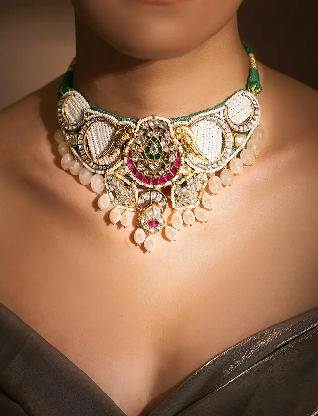 Regal Multi Colour Choker Necklace JBRSSNK45