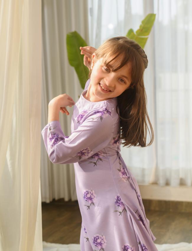 Very Peri Lilac Dhoti Jumpsuit Kids