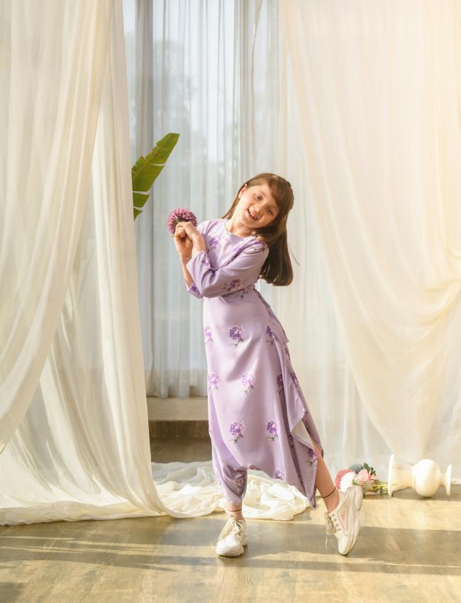 Very Peri Lilac Dhoti Jumpsuit Kids