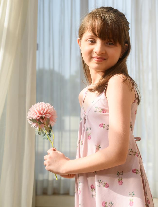 Rosey Pink Palazzo Jumpsuit Kids