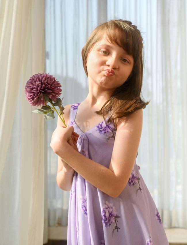 Very Peri Lilac Palazzo Jumpsuit Kids