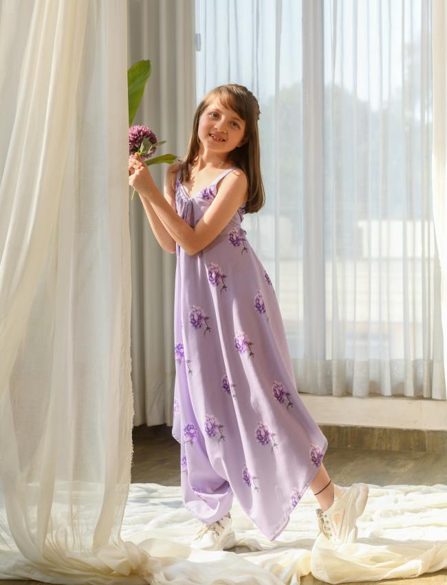 Very Peri Lilac Palazzo Jumpsuit Kids