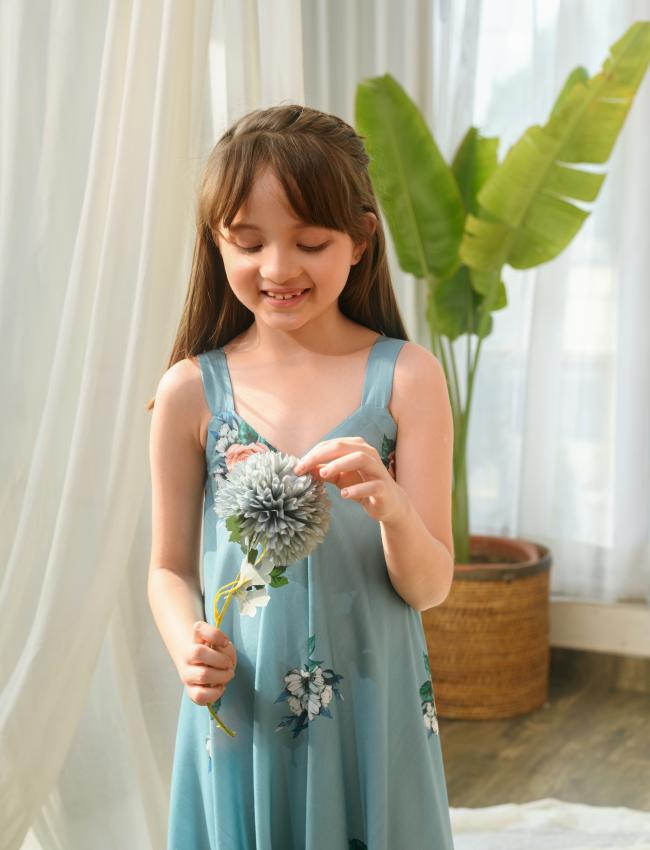 Dusty Teal Palazzo Jumpsuit Kids