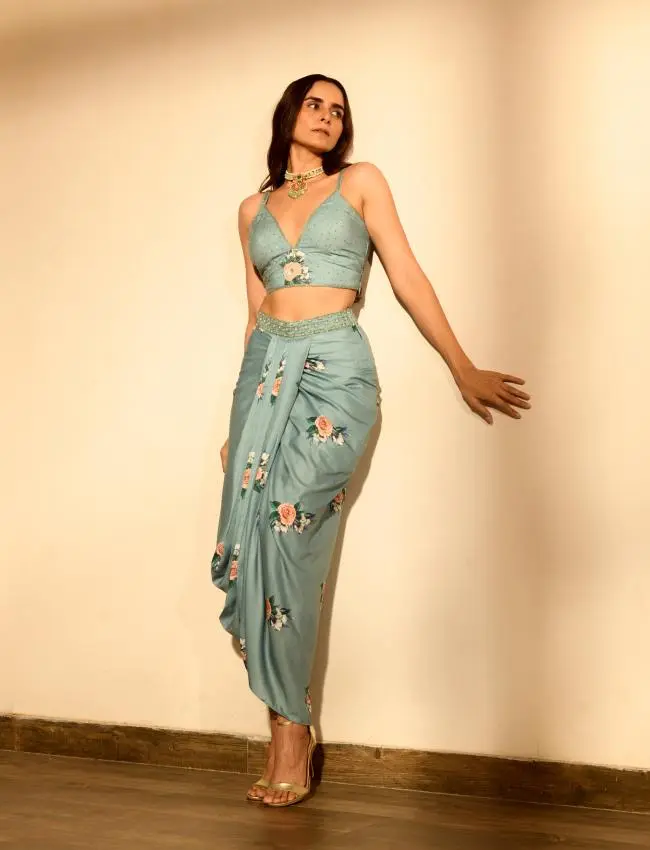 Dusty Teal Lungi Set