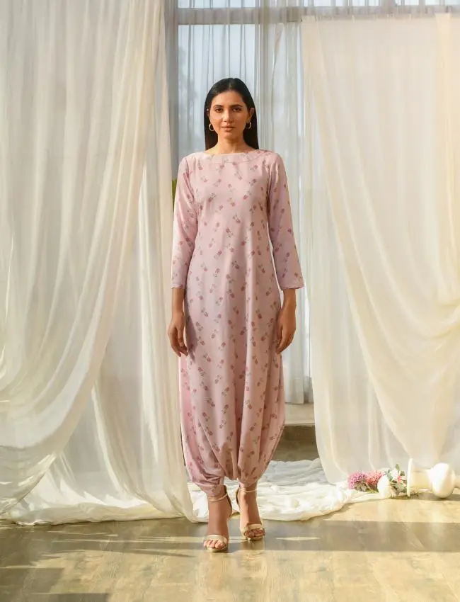 Mother Daughter Rosey Pink Dhoti Jumpsuit