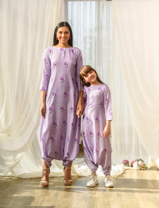 Mother Daughter Very Peri Lilac Dhoti Jumpsuit