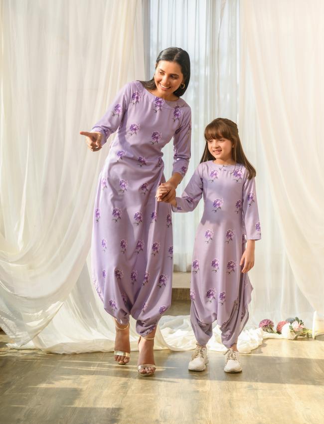 Mother Daughter Very Peri Lilac Dhoti Jumpsuit