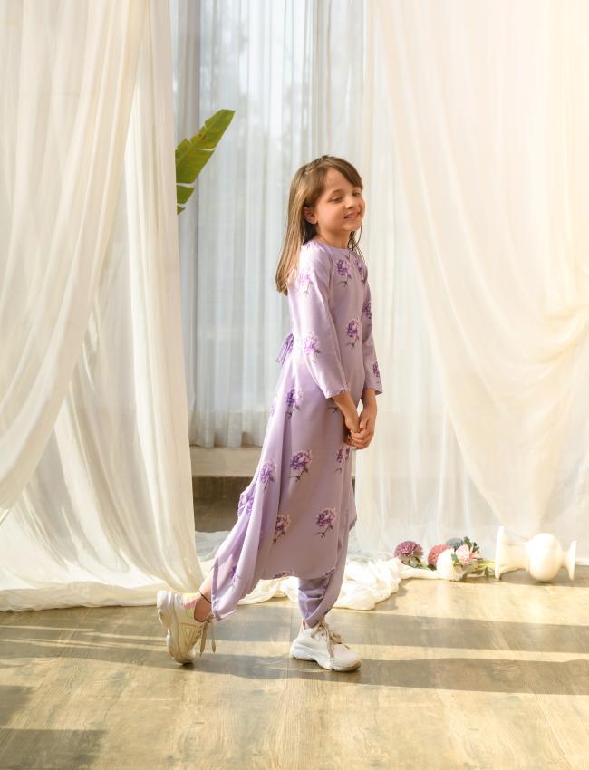 Mother Daughter Very Peri Lilac Dhoti Jumpsuit